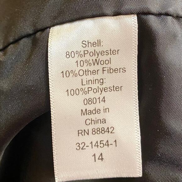 Ellos Plaid Coat or Tunic Sz 14 Polyester/Wool Blend Warm Cozy Outer - Picture 7 of 8